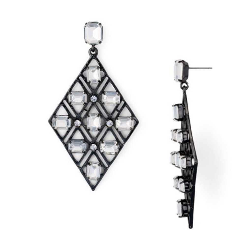 Aqua crystal drop Statement earrings